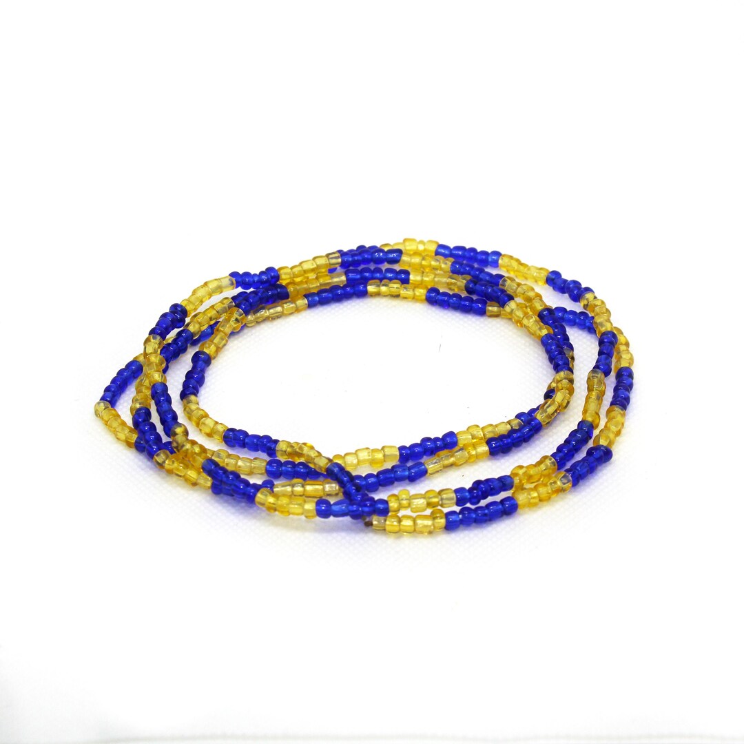 Ochosi ileke (blue/yellow beads)